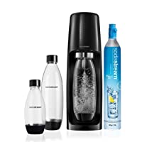Sodastream Spirit Mega Pack Black Carbonator- 3 botellas y 1 cilindro incluidos